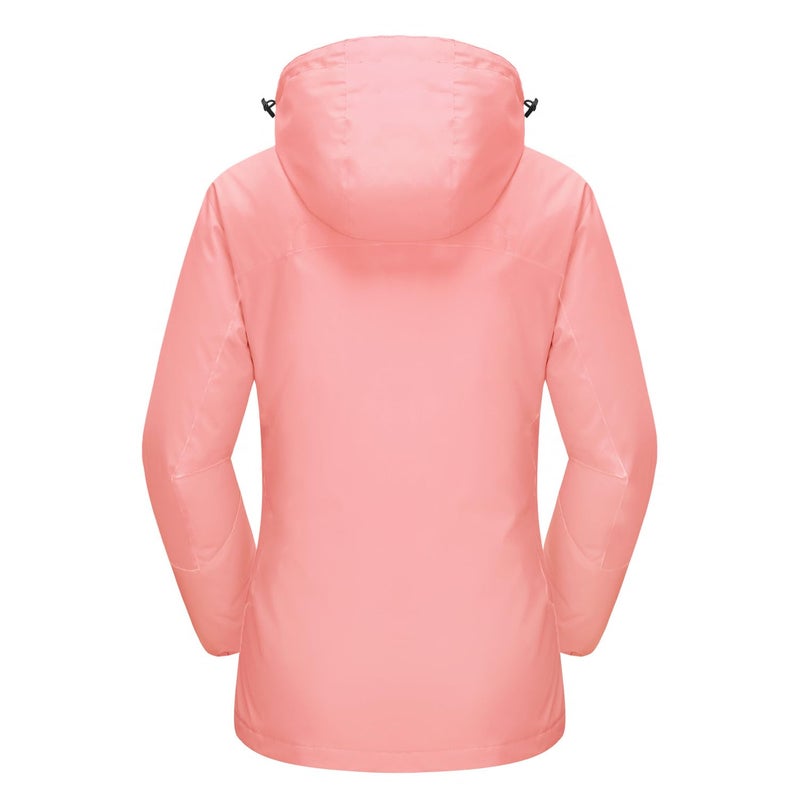 MAGCOMSEN Winter Coat for Women - 3 in 1 Ski & Snowboard Jacket - Waterproof & Insulated - Pink - XL - Image 2